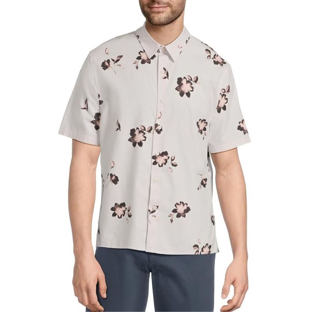 Vince Cascading Floral Short-Sleeve Shirt Size XL NWT